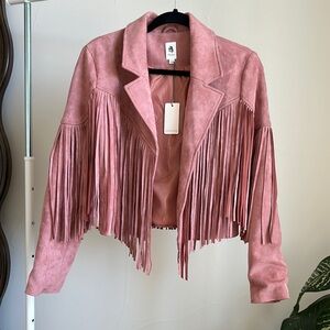 flawless fringe moto jacket NWT